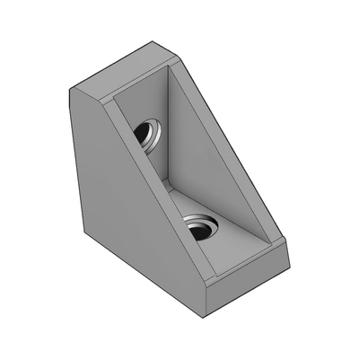 40-160-1 MODULAR SOLUTIONS ALUMINUM GUSSET<BR>18.5MM X 45MM ANGLE W/HARDWARE